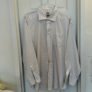 Joseph Abboud regular cuff dress shirt 18 34/35 100% Egyptian Cotton - pattern